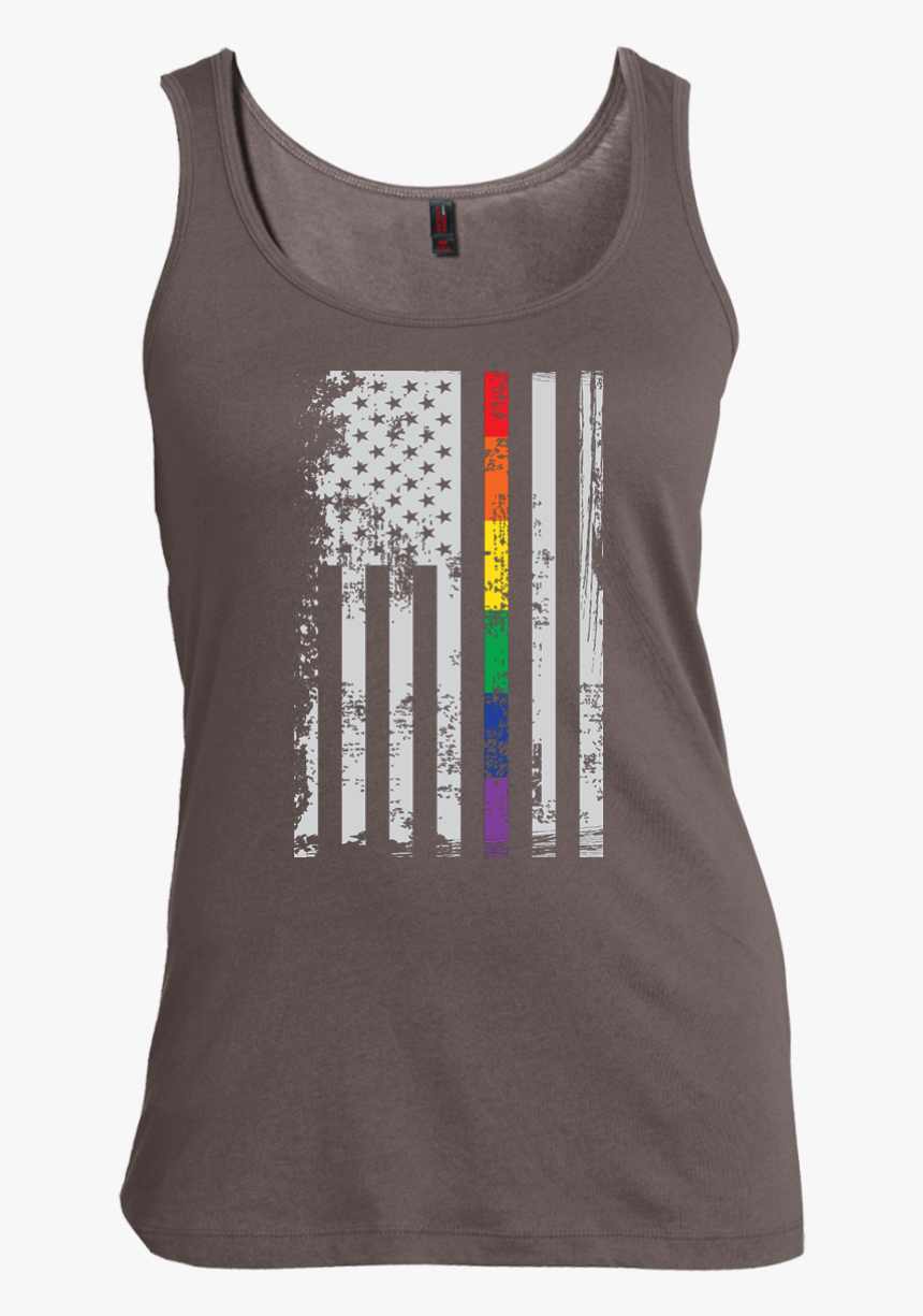 Rainbow Pride Usa Flag Strip T Shirt, Hoodie - Black Pride Flag T Shirt With 1 Rainbow, HD Png Download, Free Download