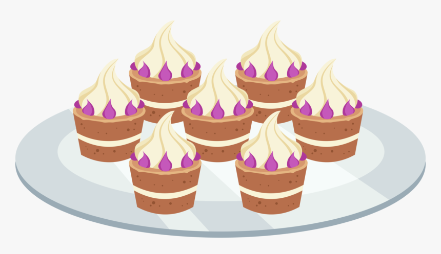 Transparent Plates Clipart - Vector Cupcake In Plate, HD Png Download, Free Download