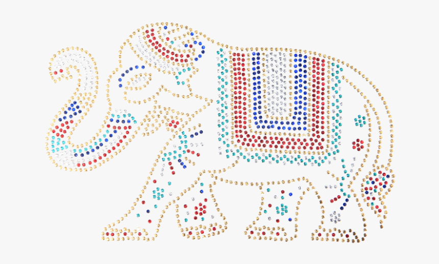 Metallic Indian Style Elephant Patch - Indian Elephant, HD Png Download, Free Download