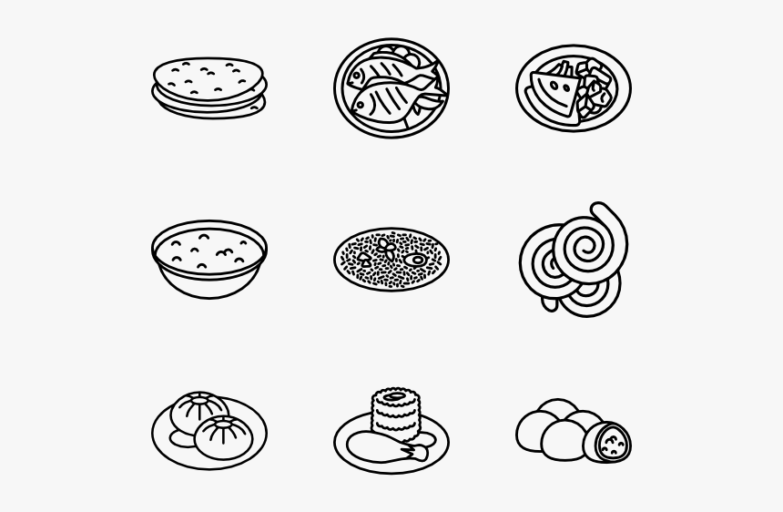 Indian Food Line Art, HD Png Download, Free Download