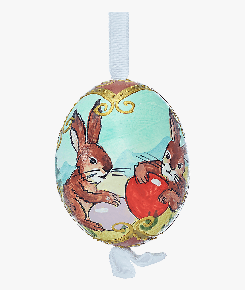 Easter Egg Brown Rabbits With Easter Eggs - Cartoon, HD Png Download, Free Download