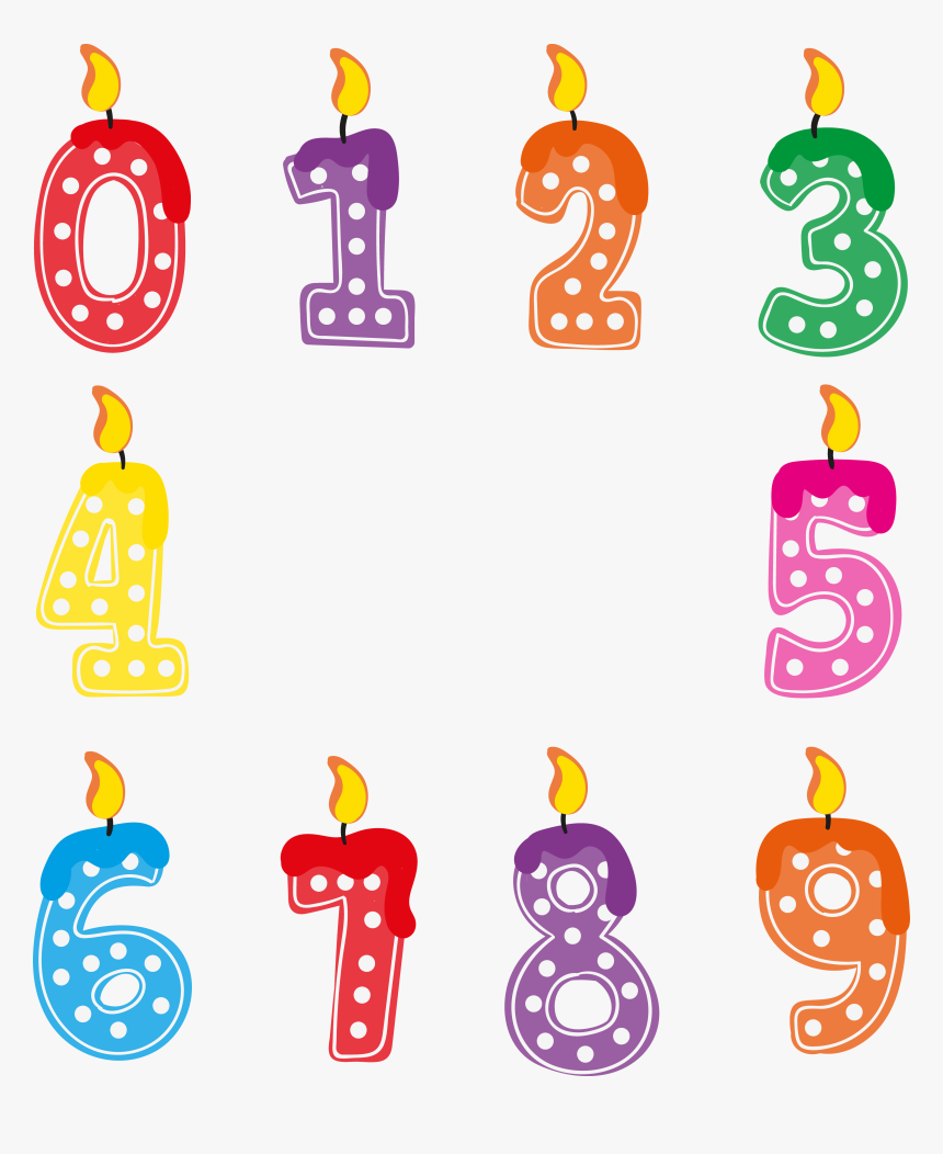 Birthday Candles Numbers Png - Birthday Number Candles Png, Transparent Png, Free Download