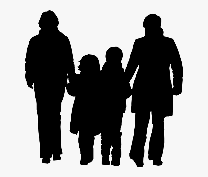 Silhouette People Png - Family Draw Png, Transparent Png, Free Download