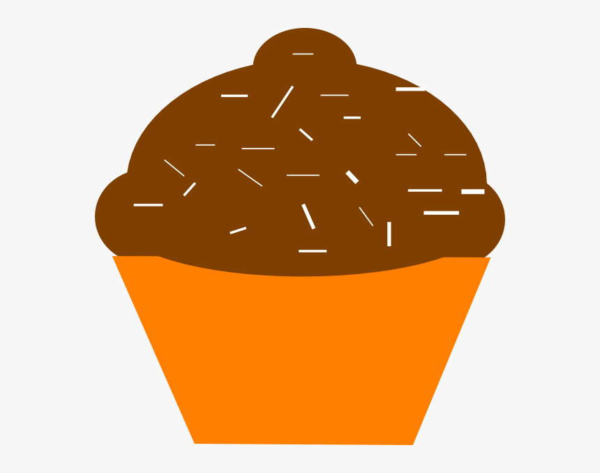 Cupcake Brown Orange Svg Clip Arts - Orange And Brown Cupcake, HD Png Download, Free Download