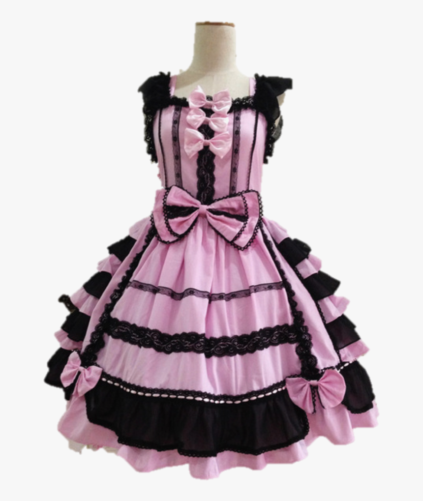 Transparent Lolita Png - Kawaii Pink And Black Dress, Png Download, Free Download