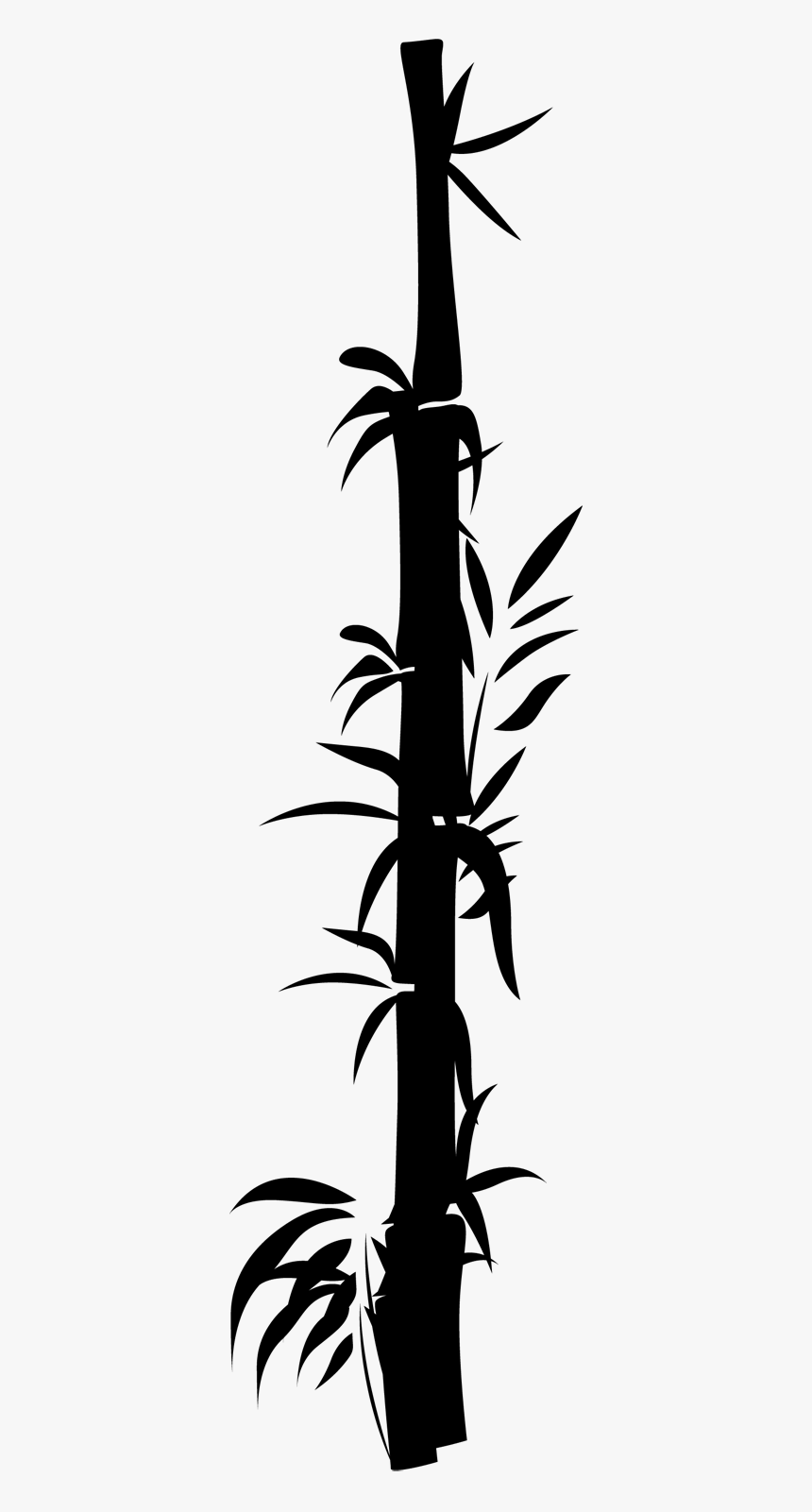 Oriental Bamboo Decal - Black And White Bamboo, HD Png Download, Free Download