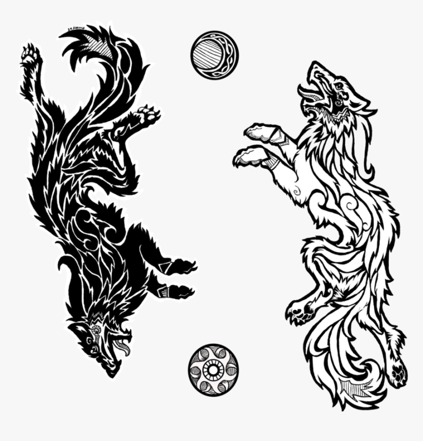 Viking Tribal Tattoos - Norse Wolf Tattoo Designs, HD Png Download, Free Download