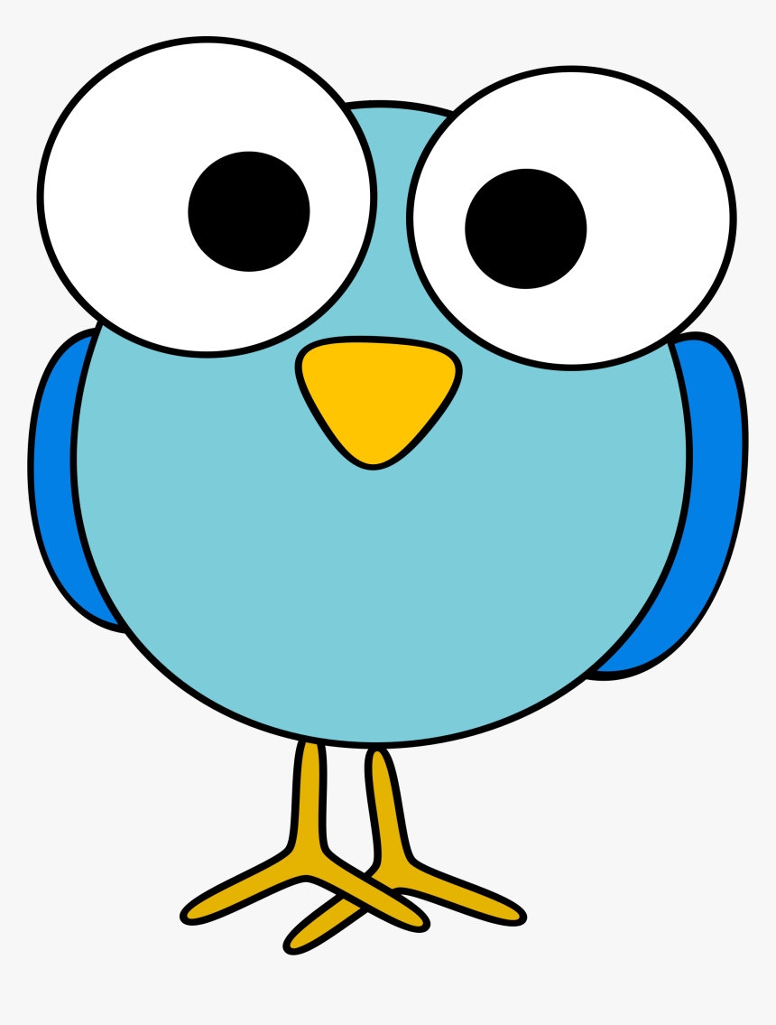 Googley Eye Bird Blue 555px - Cartoon Bird With Big Eyes, HD Png Download, Free Download