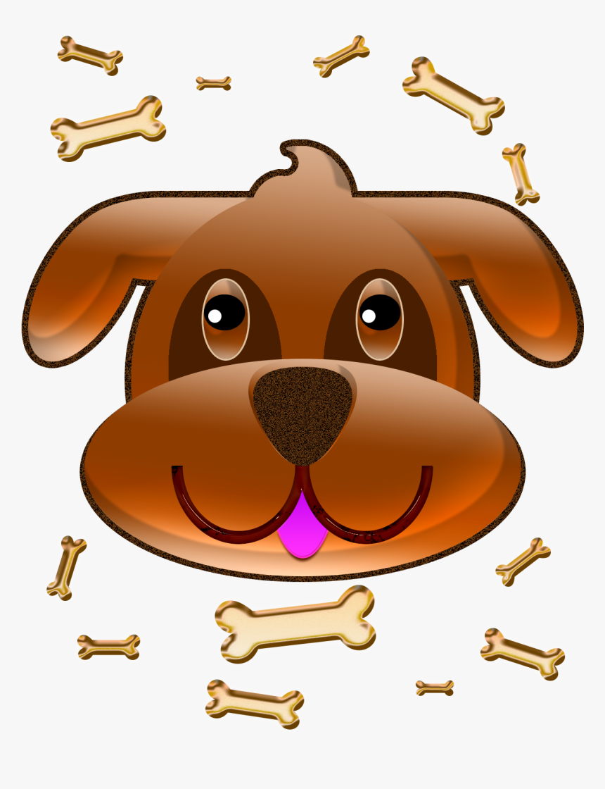 Puppy Face And Doggy Bones Clipart , Png Download - Dog Licks, Transparent Png, Free Download