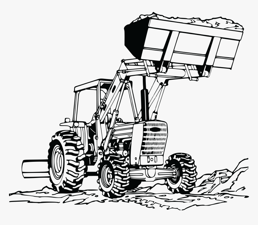 Clip Art Loader Clipart - Front End Loader Drawing, HD Png Download, Free Download