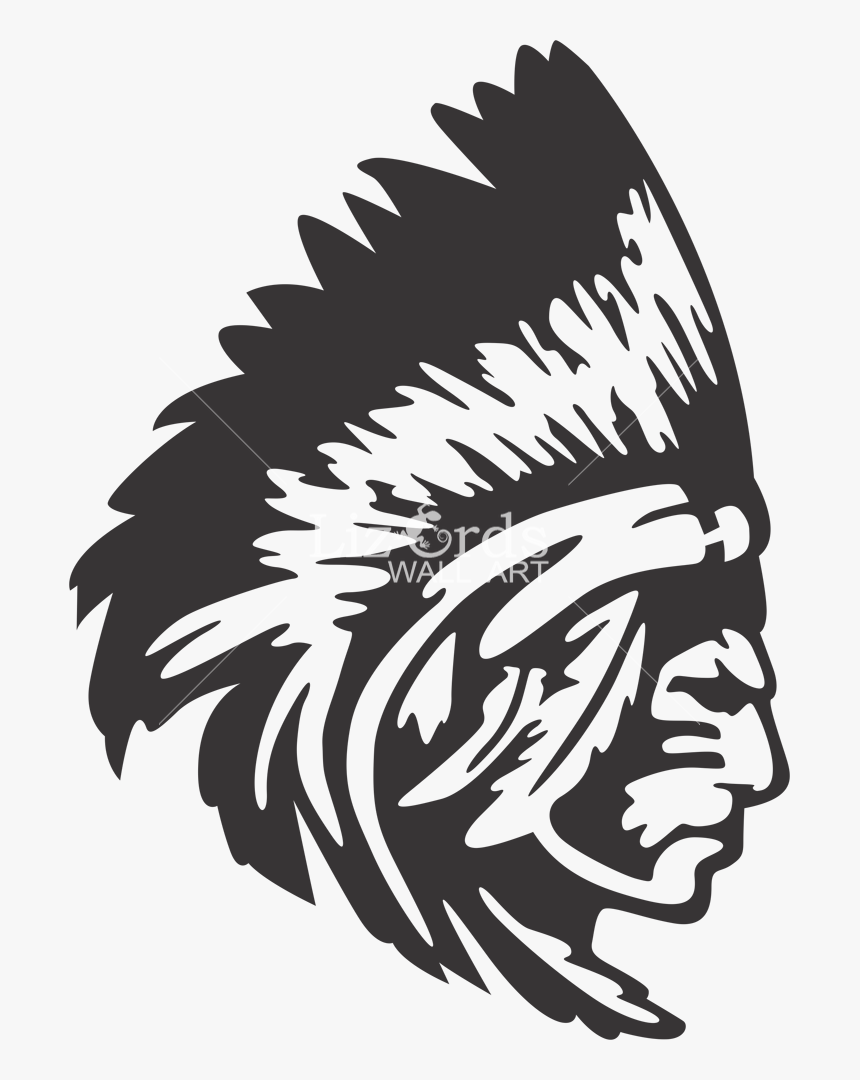 Bird Of Prey Silhouette Black - Indian Chief Drawing Logo, HD Png Download, Free Download