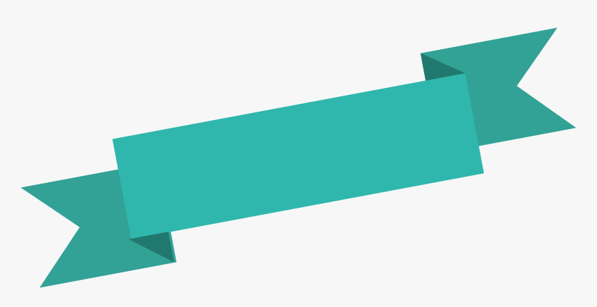 Diagonal Green Ribbon Banner With Fold Wedge End, HD Png Download, Free Download