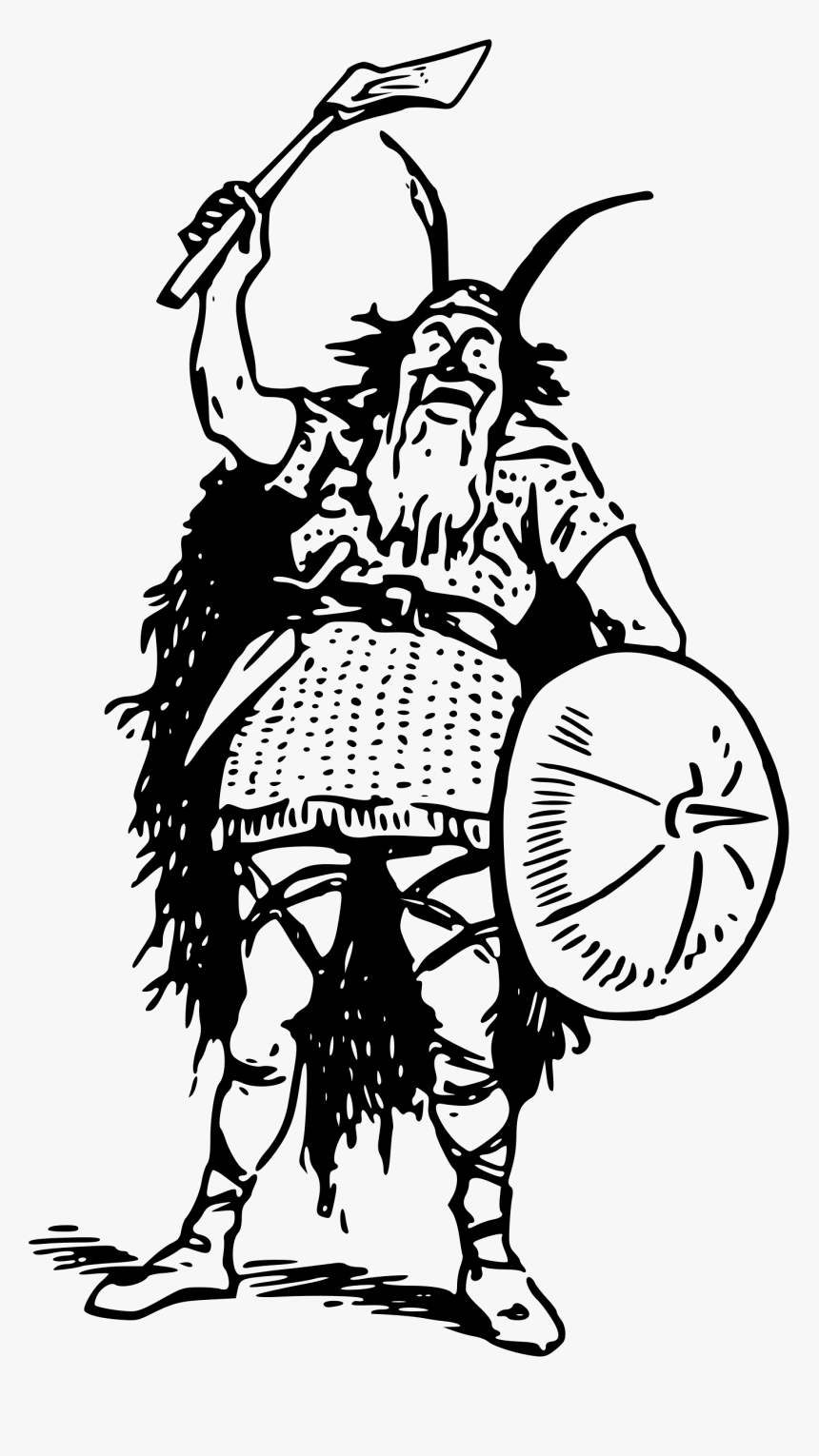 Banner Transparent Stock Vikings Drawing Viking Character - Mead Viking Black And White, HD Png Download, Free Download