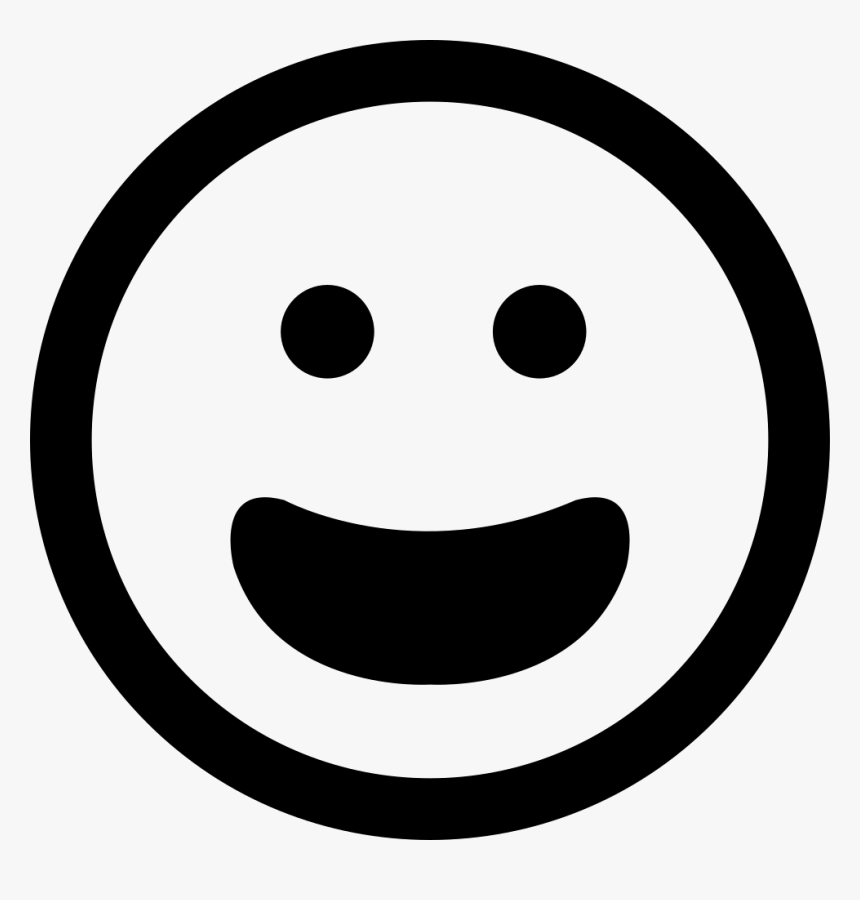 Happy Smiling Emoticon Face With Open Mouth Vector - Happy Face Vector ...
