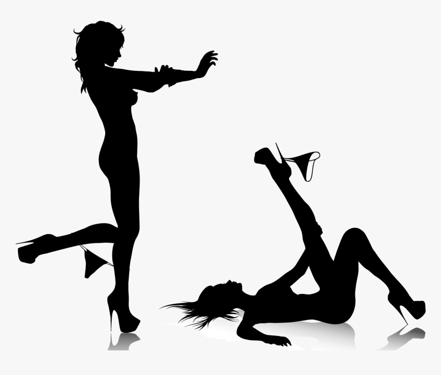 Girls Silhouettes Stress Effect - Naked Girl Silhouette Png, Transparent Png, Free Download