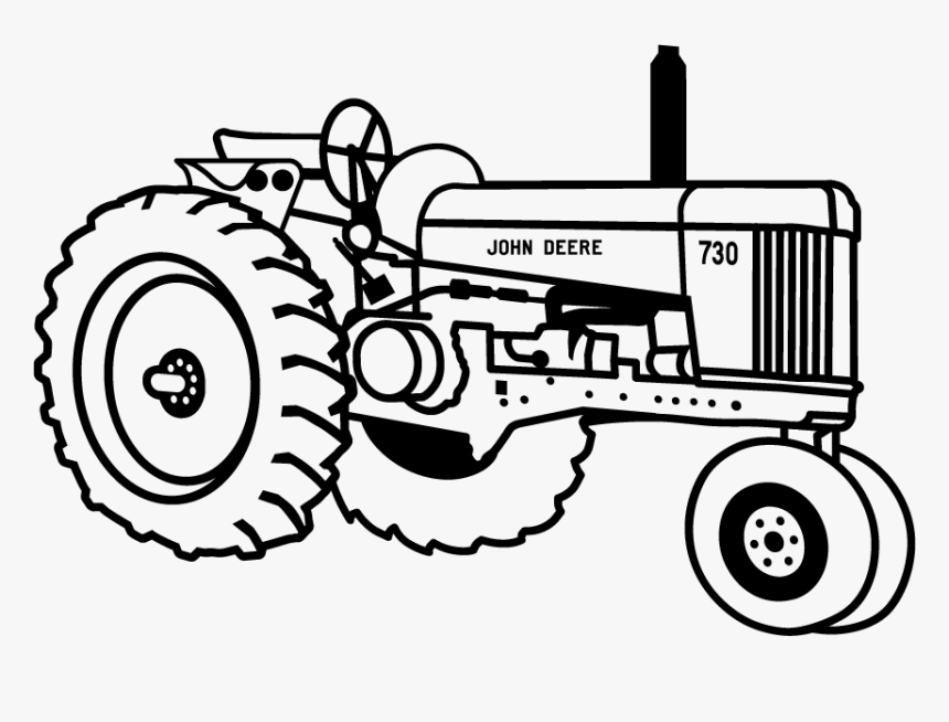 Tractor124 - John Deere Tractors Art Black And White, HD Png Download, Free Download