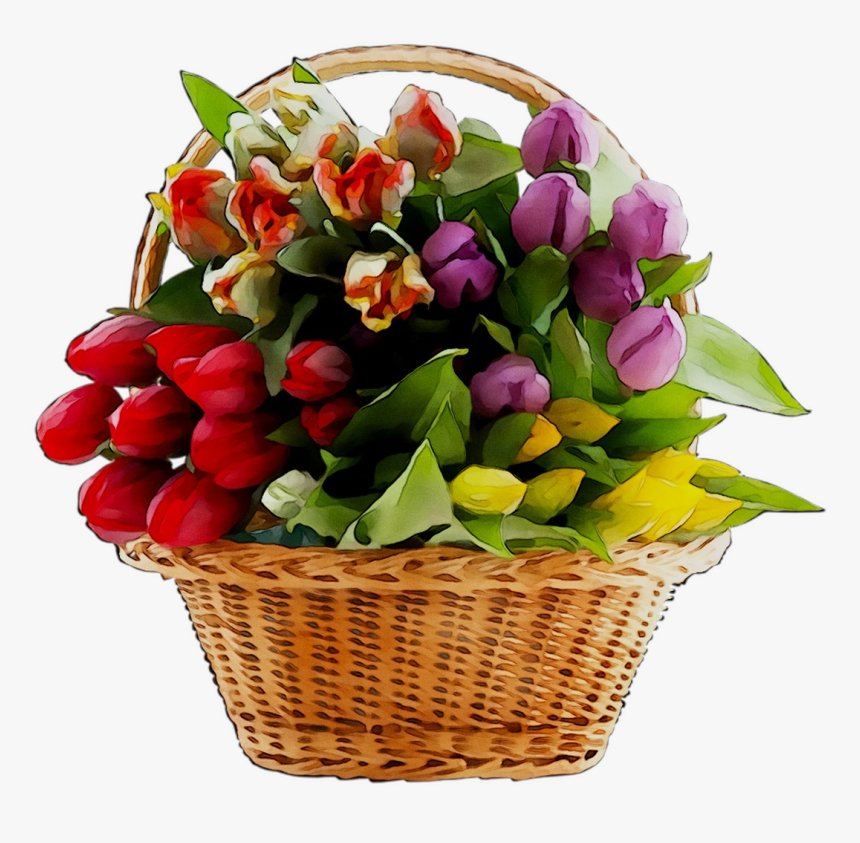 Flower Gift Tulip Bouquet Baskets Food Design Clipart - Bouquet, HD Png Download, Free Download