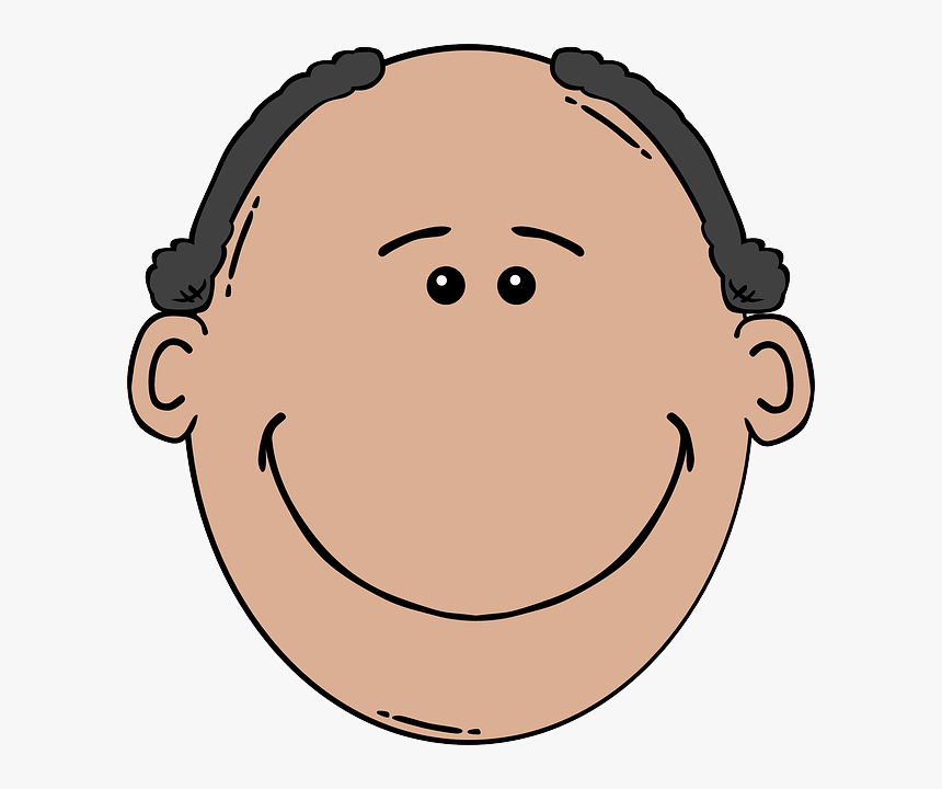 Man Face Cartoon Svg Clip Arts - Bald Man Clip Art, HD Png Download, Free Download