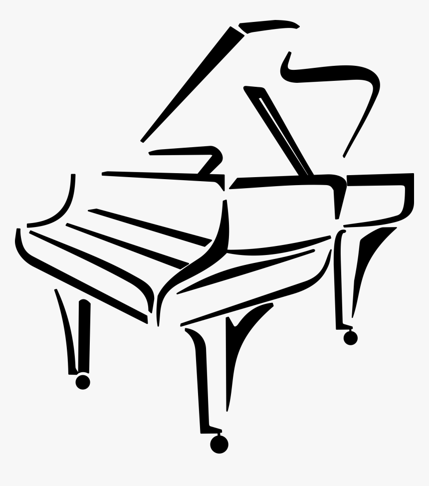 piano keyboard clipart black and white