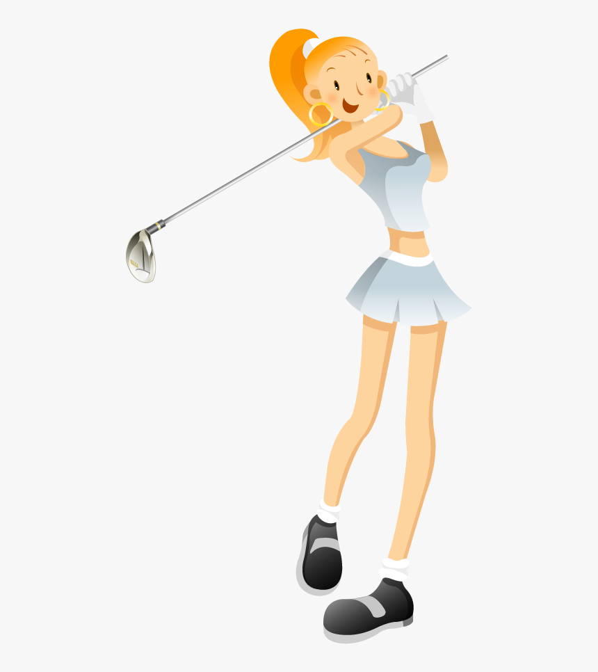 Cartoon Golf Png Download - Cartoon Girl Golfer, Transparent Png, Free Download