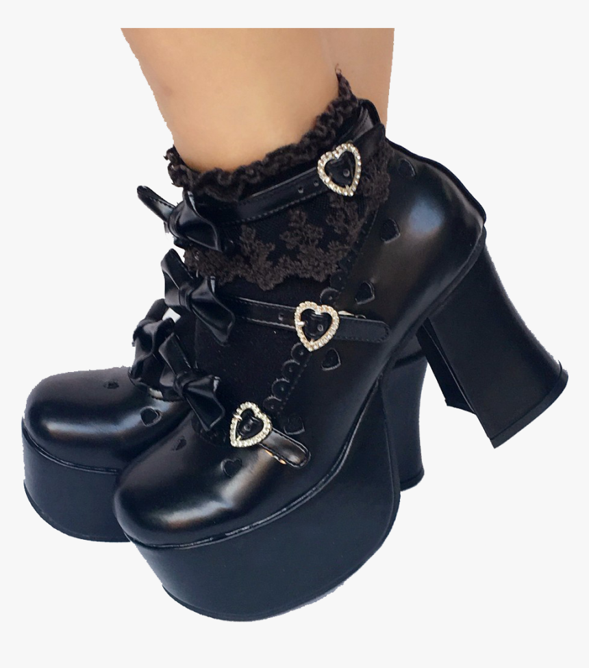 Heart Buckle Lolita Boots - Motorcycle Boot, HD Png Download, Free Download