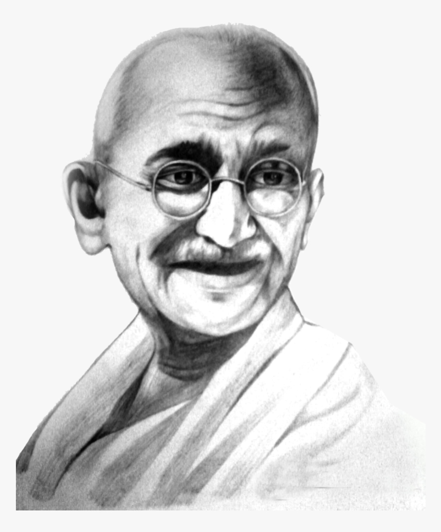 Sketch of Father of Indian Nation and Freedom Fighter Mahatma Gandhi  outline: Royalty Free #161463182