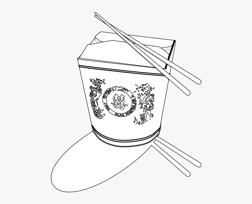 Chinese Food Pencil In - Black And White Chinese Food Clipart, HD Png Download, Free Download