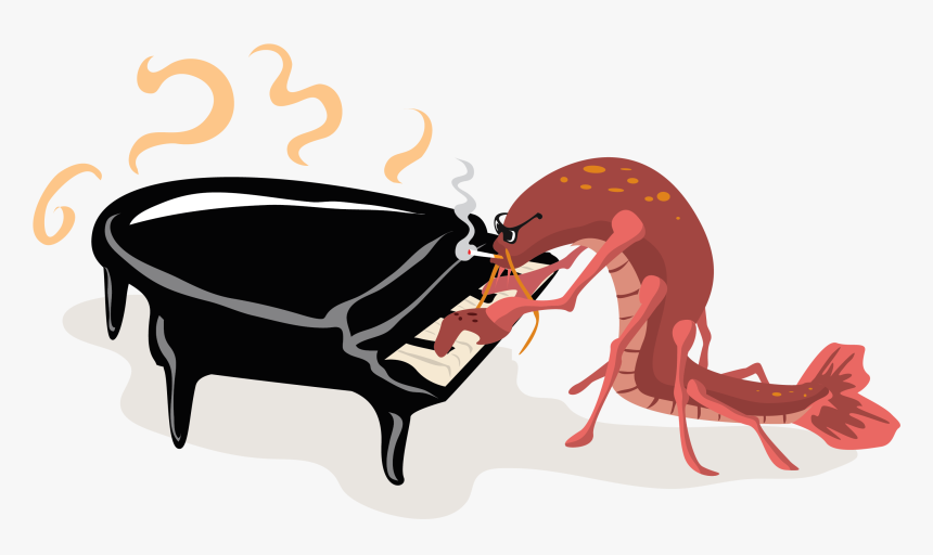 Crawfish Playing Piano Free Vector Clip Art - Crawfish Playing Piano, HD Png Download, Free Download