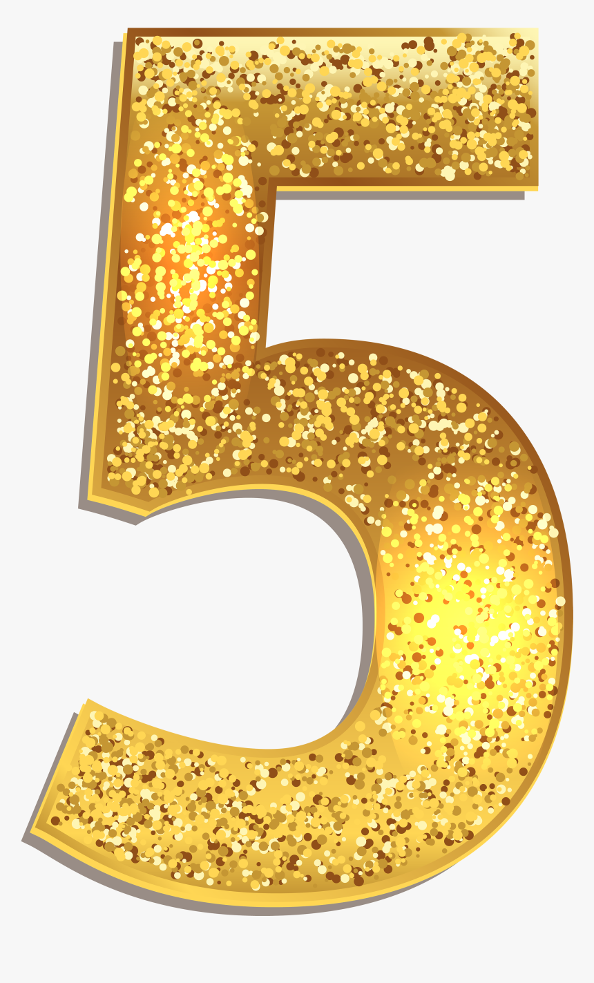 Number 1 Clipart Numeral - Gold Glitter Number 5 Png, Transparent Png, Free Download