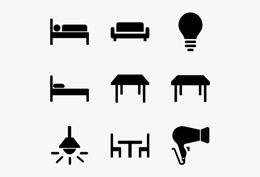 Essential Set - Icon Furniture Png White, Transparent Png, Free Download