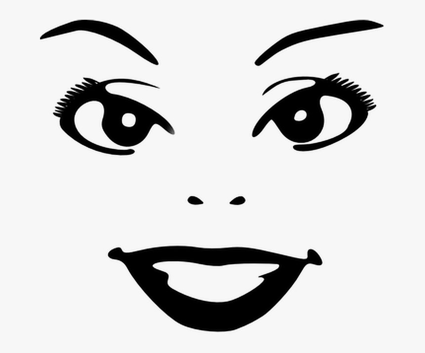 #cara #chica #sonrisa #ojos #feliz - Woman Face Clip Art, HD Png Download, Free Download