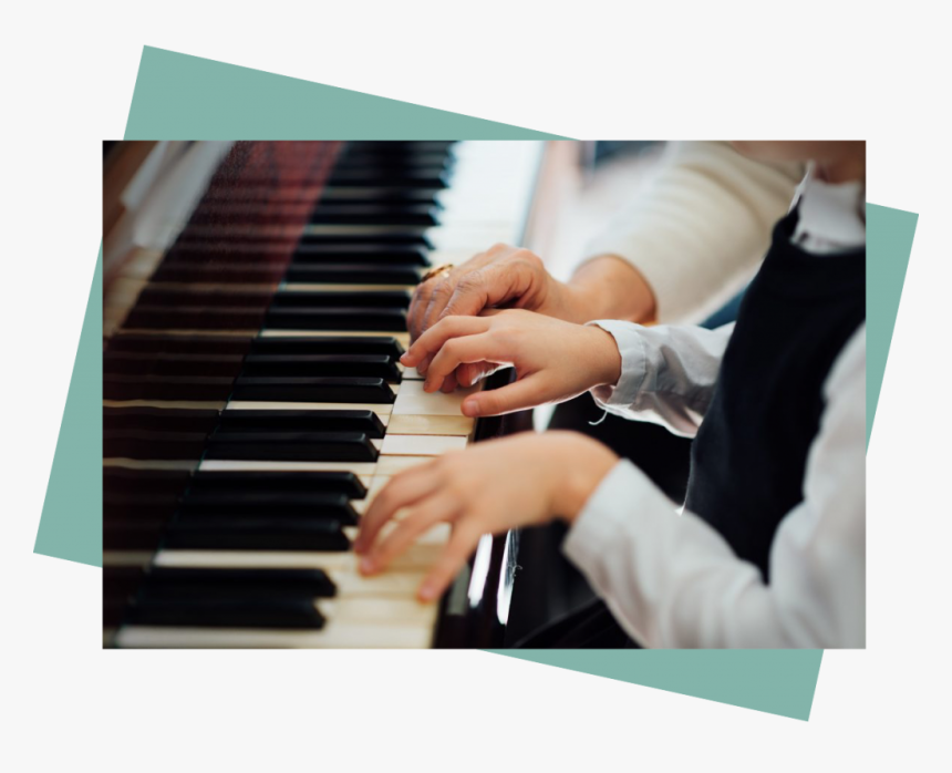 Piano Teacher With Toddler Taking Music Lessons In - Piano Class, HD Png Download, Free Download