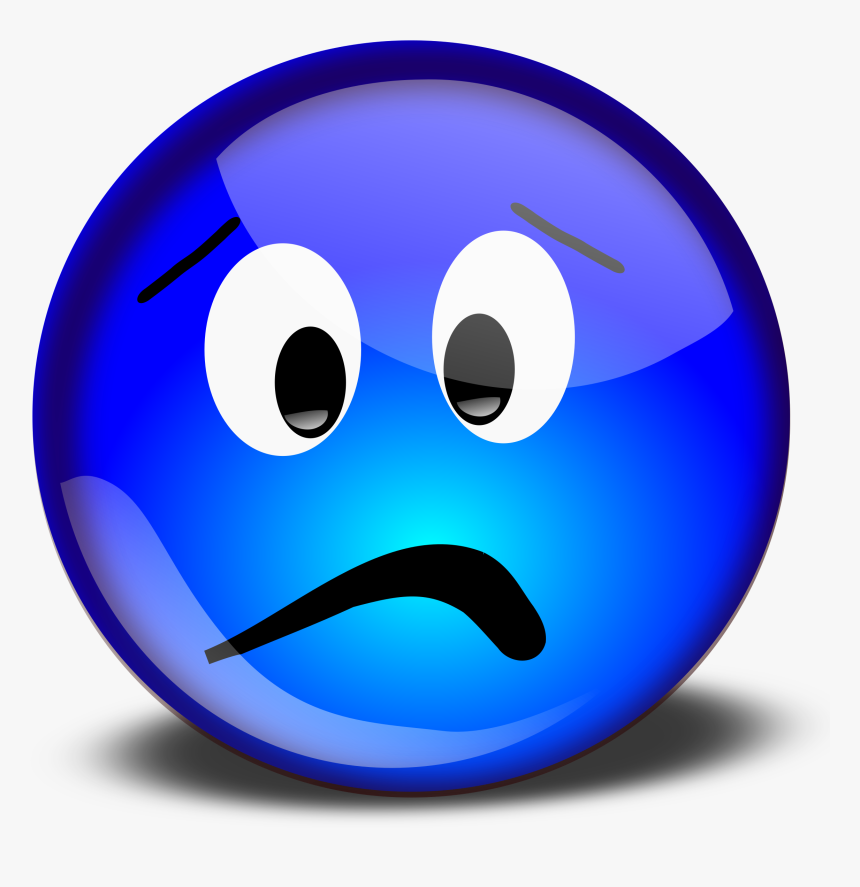 Smiley - Face - Thumbs - Down - Clipart - Blue Sad Smiley Face, HD Png Download, Free Download