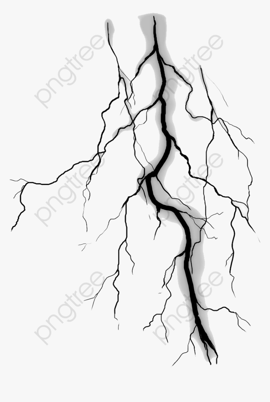 Black Lightning Png - Thunder And Lightning Drawing, Transparent Png, Free Download