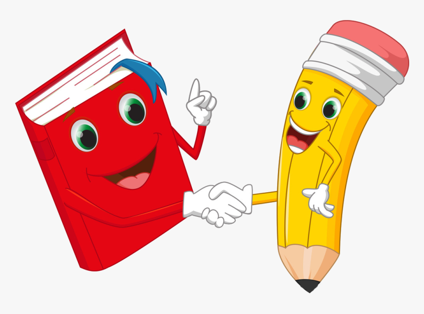 Box Pencil Royalty-free Book Cartoon Drawing Clipart - Cartoon Pencil And Book Clipart, HD Png Download, Free Download