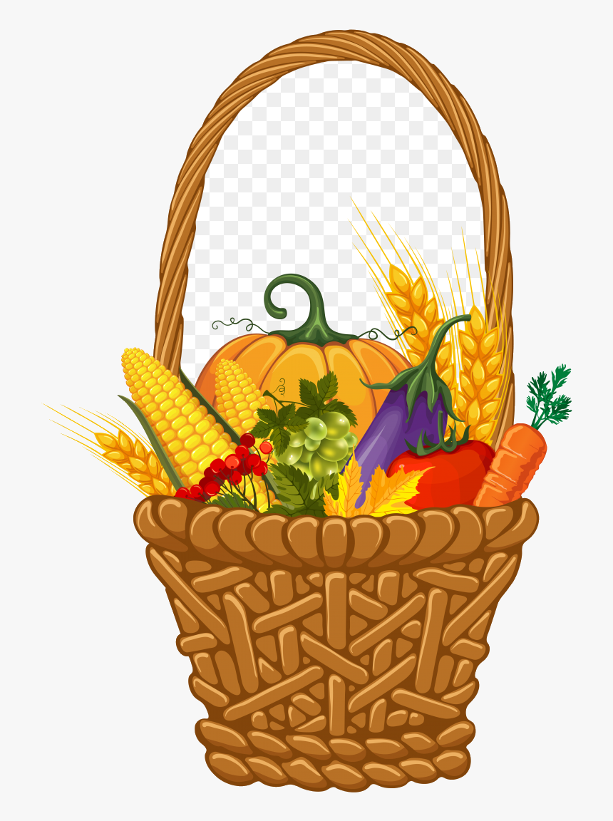 Cornucopia X Thanksgiving Clip Art Basket Clipart Transparent - Basket Easter Basket Flower Bucket Clipart, HD Png Download, Free Download