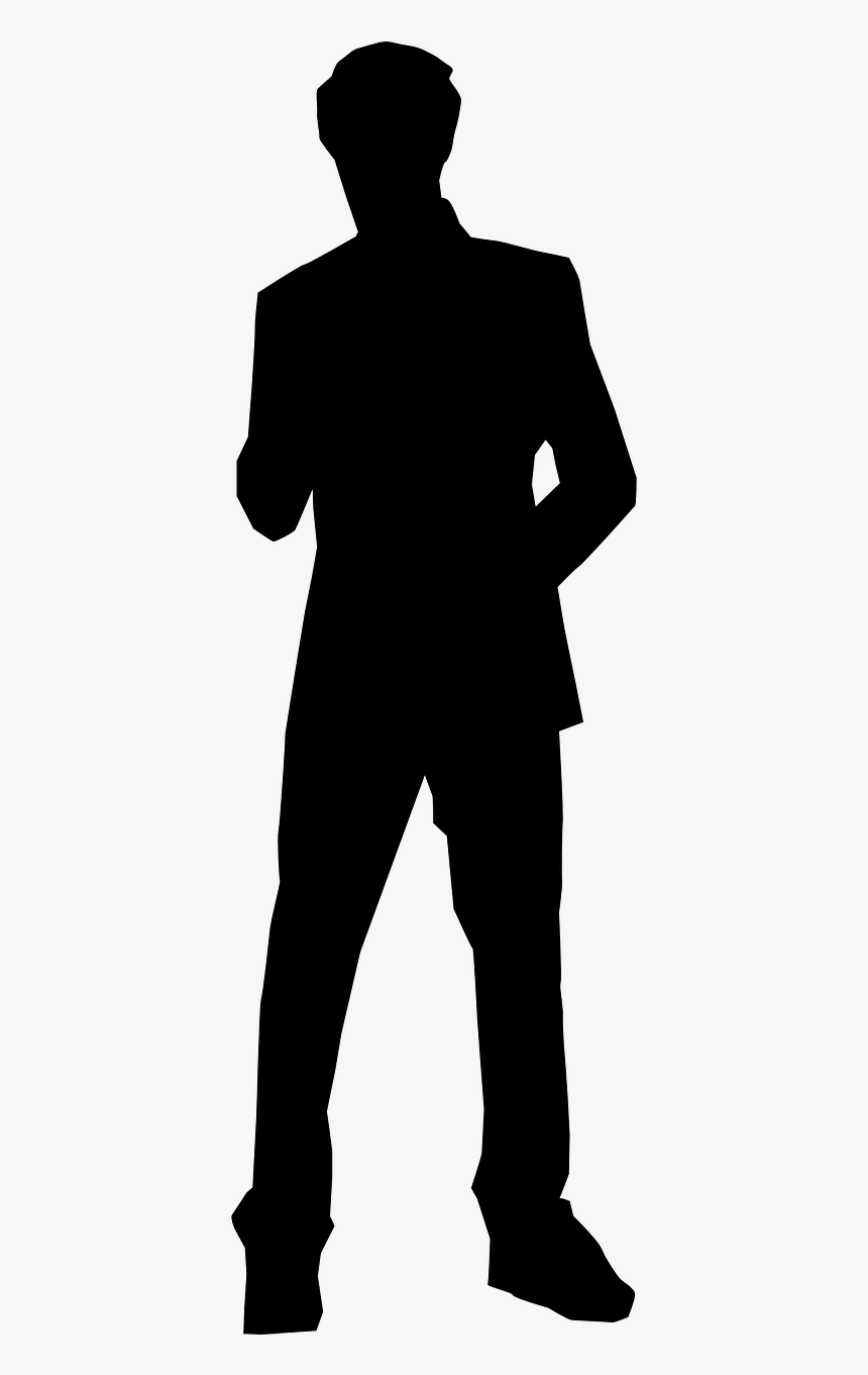 Silhouette Guy Standing Png, Transparent Png, Free Download