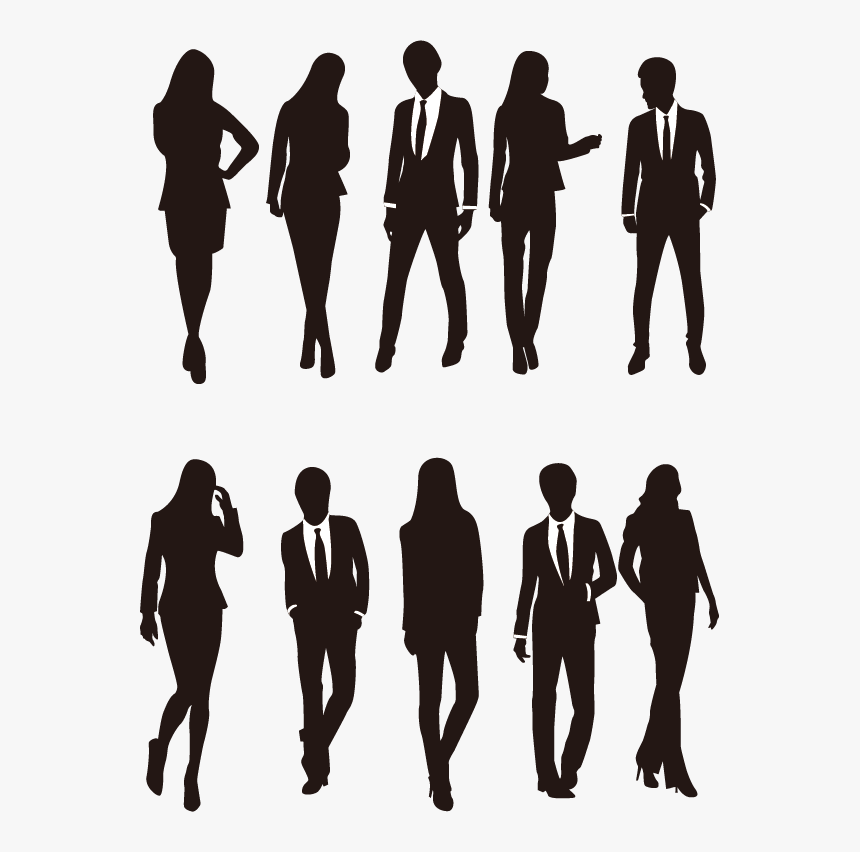 Silhouette Download Illustration - Standing Business People Silhouette Png, Transparent Png, Free Download