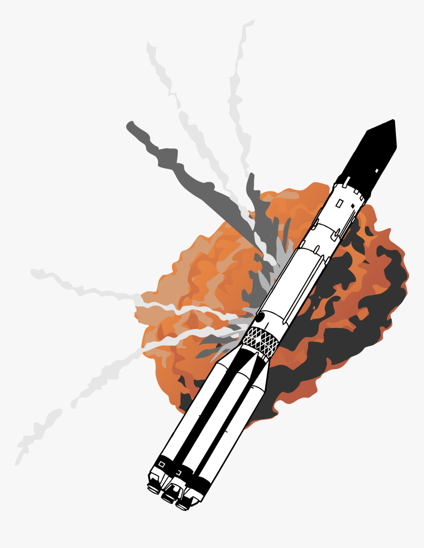 Explosion Clipart Rocket Explosion - Exploding Rocket Clipart, HD Png Download, Free Download