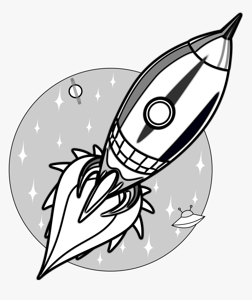 Cartoon Rocket Free Download Clip Art On - Rocket Clipart Black And White, HD Png Download, Free Download