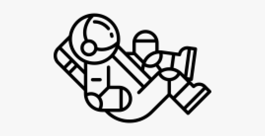 Astronaut Black And White Png, Transparent Png, Free Download