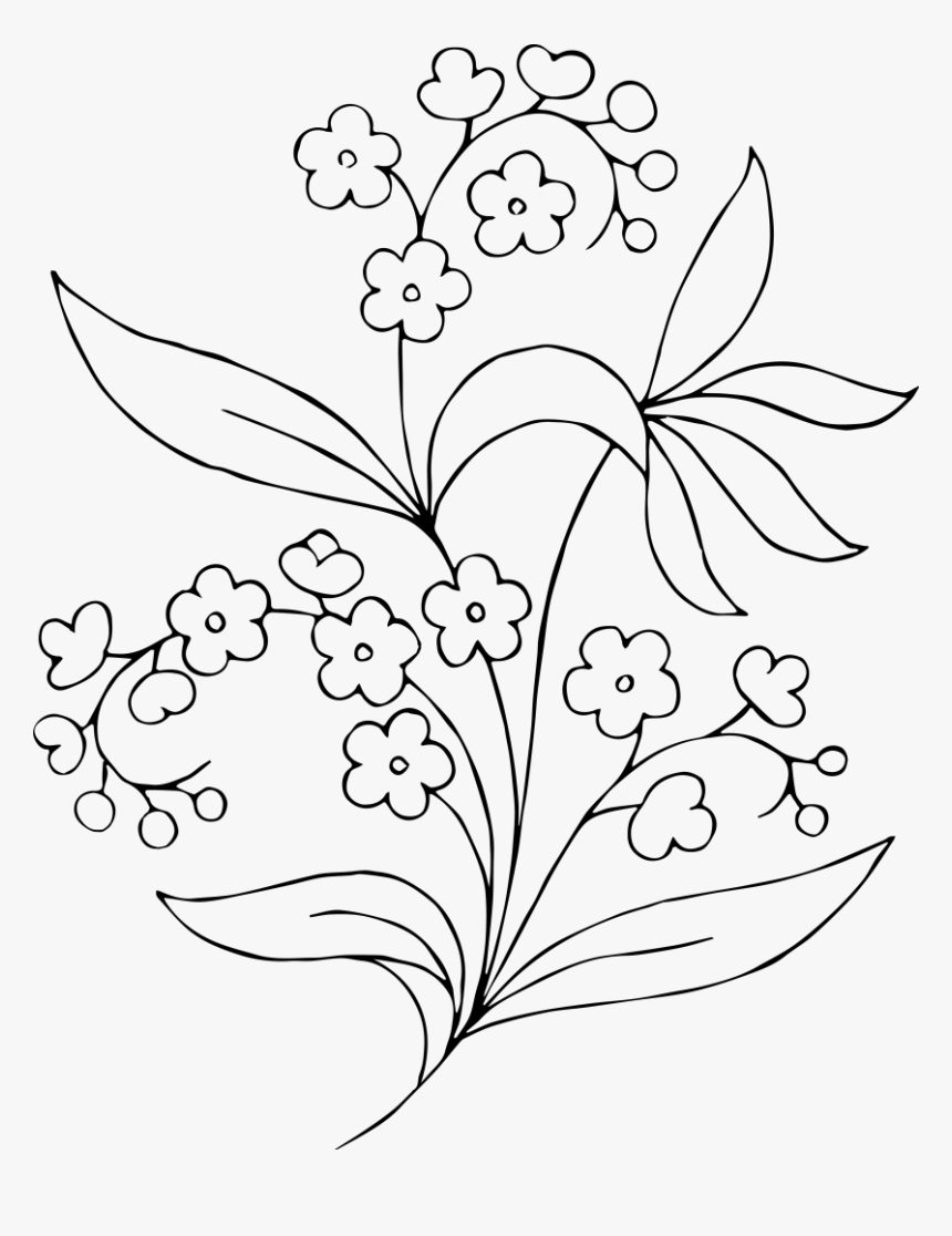 Flower Black And White Summer Clip Art Black And White - Transparent Black And White Flowers Clipart, HD Png Download, Free Download