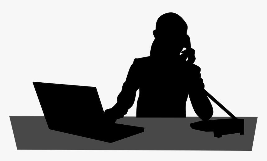 Silhouette Person On The Phone Png, Transparent Png kindpng
