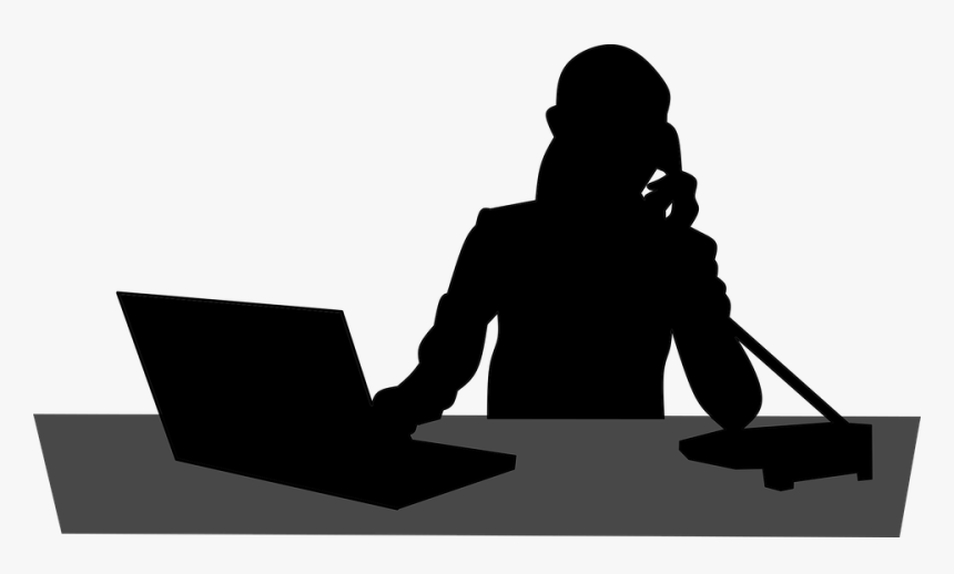 Silhouette Person On The Phone Png, Transparent Png, Free Download