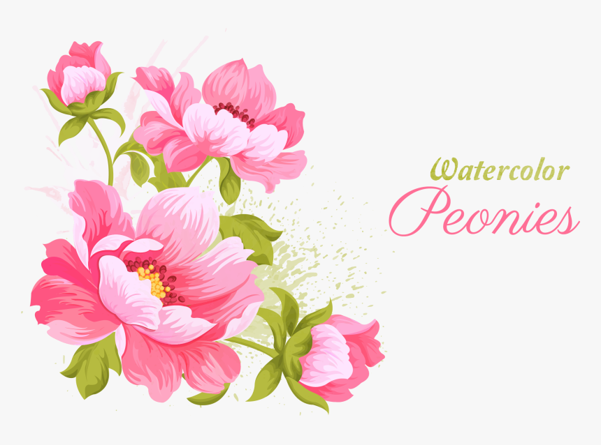 Pink Material Wedding Watercolor Vector Invitation - Flowers To Draw And Paint, HD Png Download, Free Download