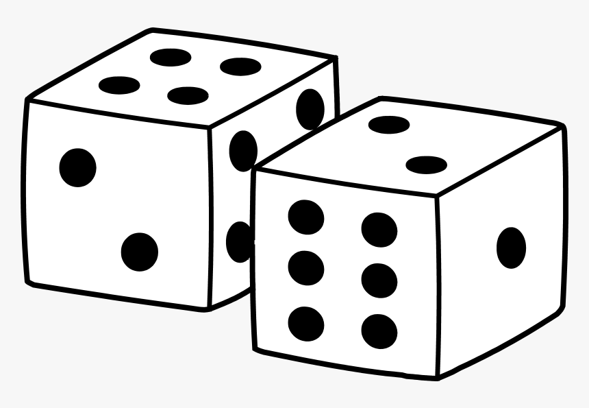 Simple Playing Dice Design - Clipart Black And White Dice, HD Png Download, Free Download