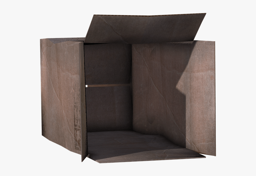 Cardboard Box Open Front View - Open Box Front View, HD Png Download, Free Download