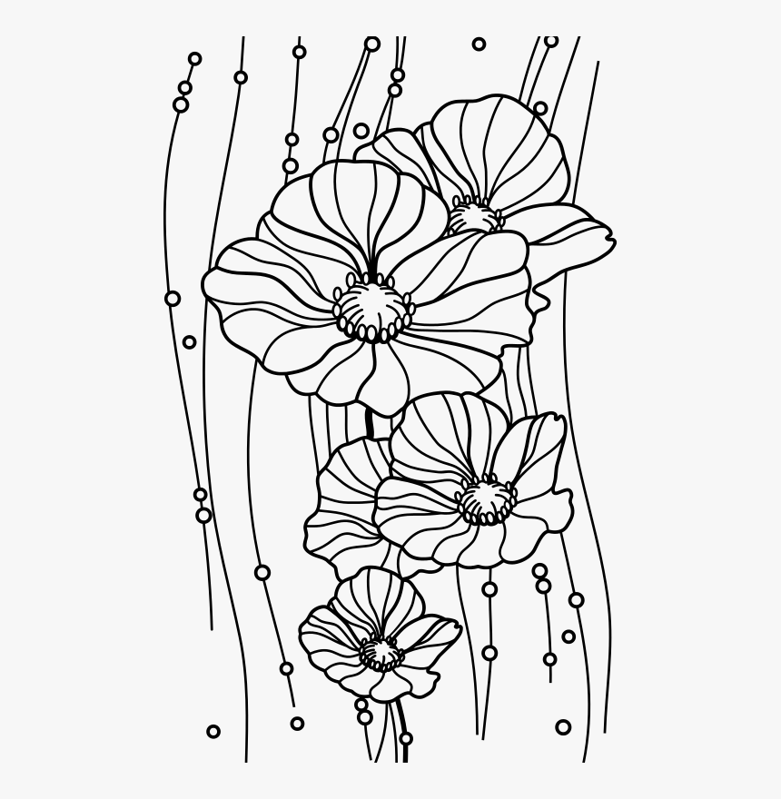 Transparent Flowers Vintage Vector Png - Vintage Flowers Black And White, Png Download, Free Download