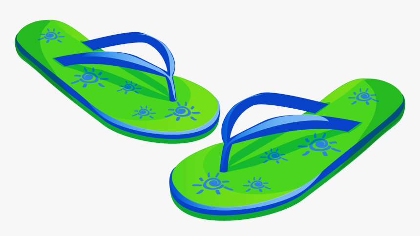 Transparent Green Beach Flip Flops Png Clipart - Flip Flops Png, Png Download, Free Download