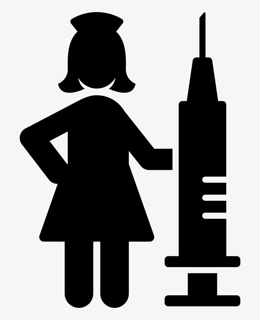 Nurse With Syringe - Teacher Silhouette Png, Transparent Png, Free Download